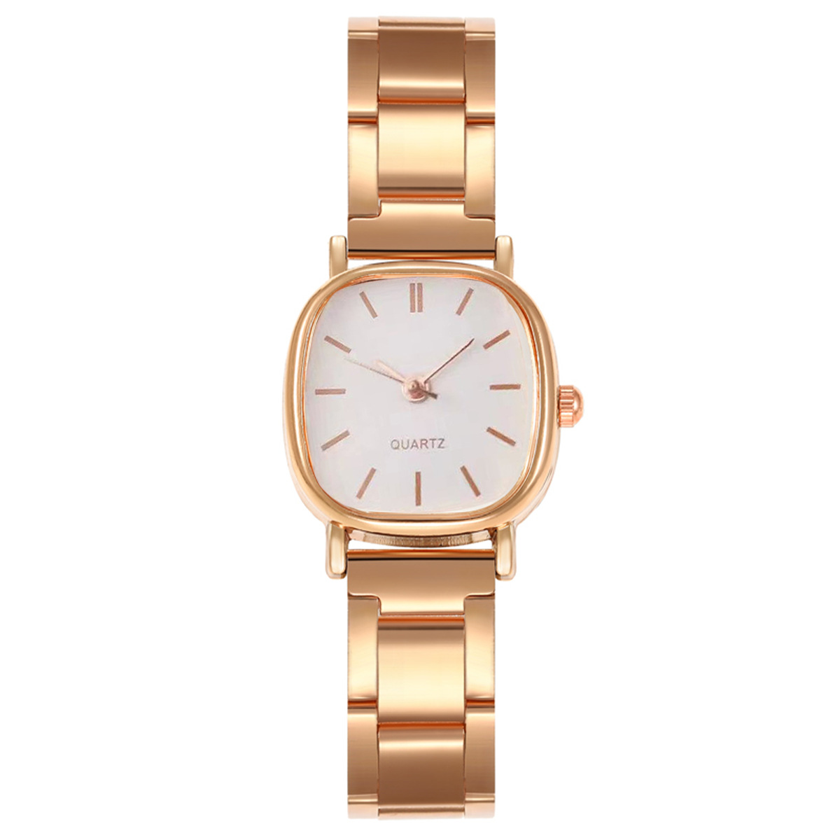 Strip nails—rose gold shell white surface rose gold strip nails