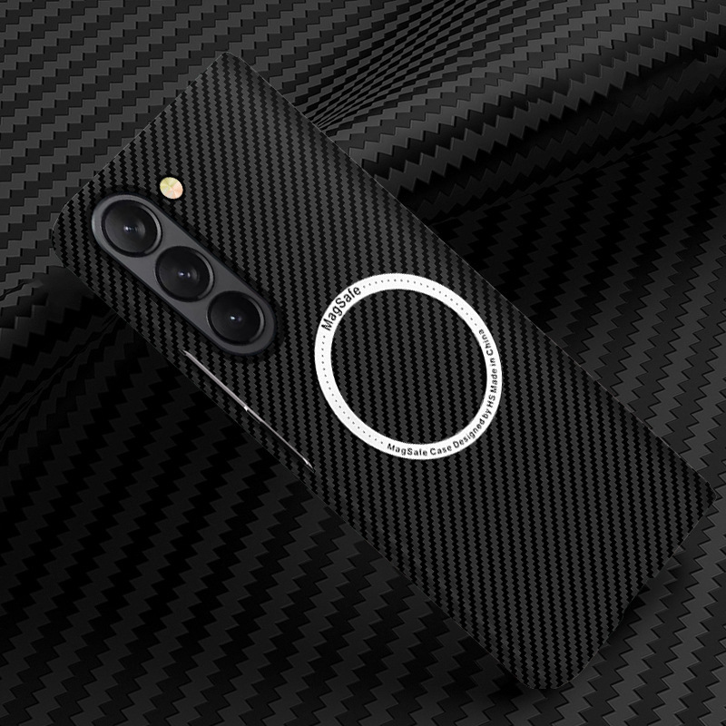 Samsung Z Fold7 カーボンファイバーパターン携帯電話ケース Zfold7 ワイヤレス充電 z Fold6/5 磁気保護カバーに適しています。|undefined