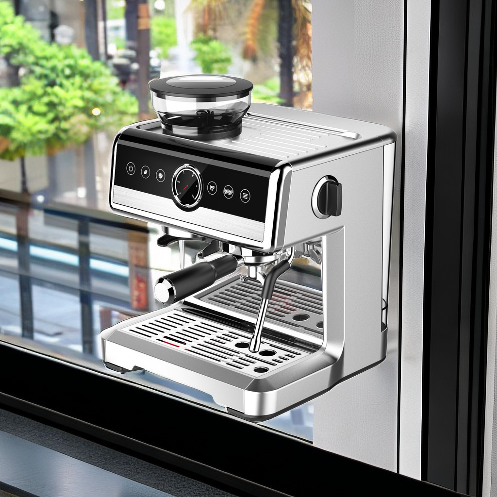 Máquina de espuma de leche de vapor para el hogar comercial con función de molienda transfronteriza máquina de café de extracción de alta presión integrada de molienda italiana