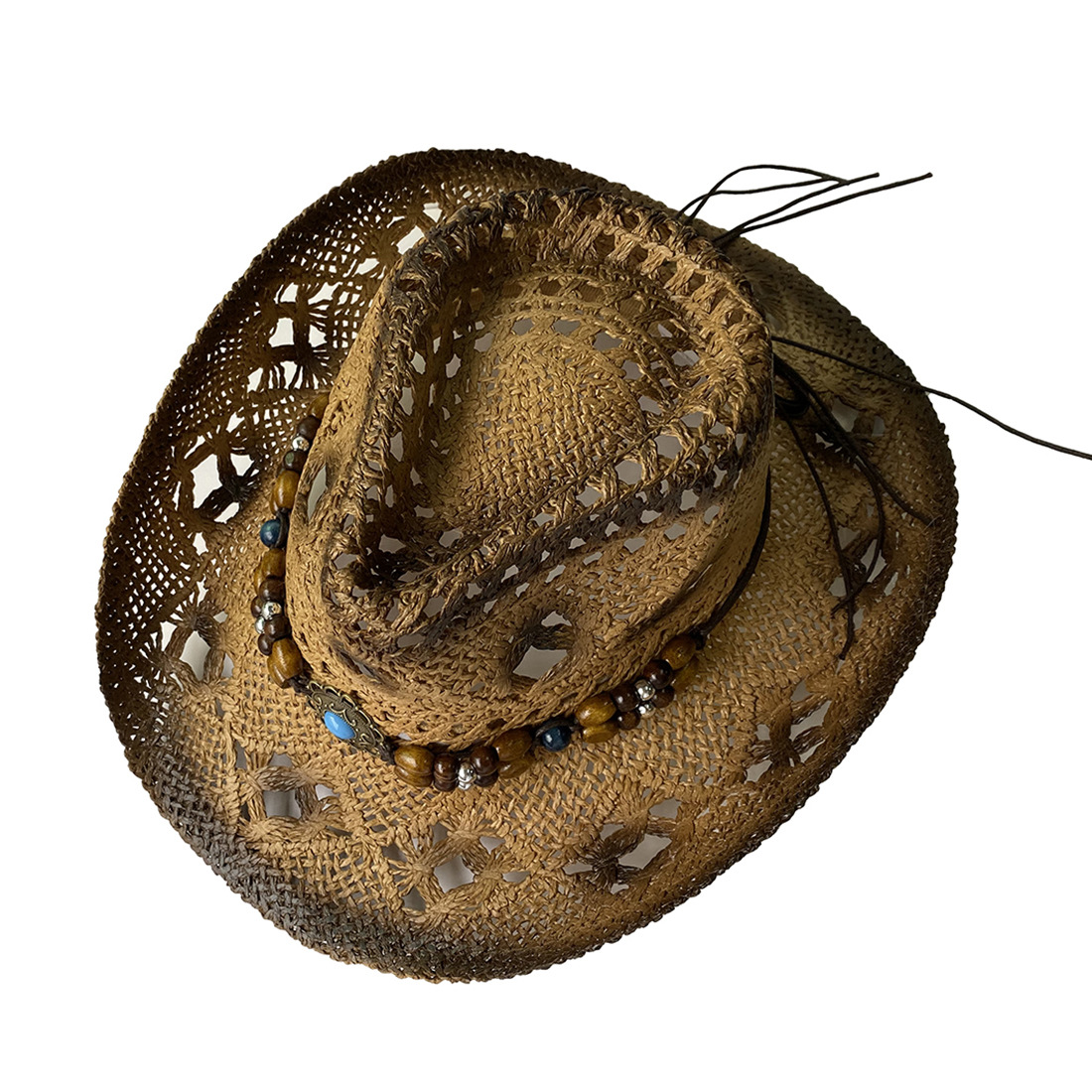 Vintage Sun Hat New Men's Denim Rattan Straw Summer Sun Protection Fishing Hat, Hat For Scenic Areas_voghion.com