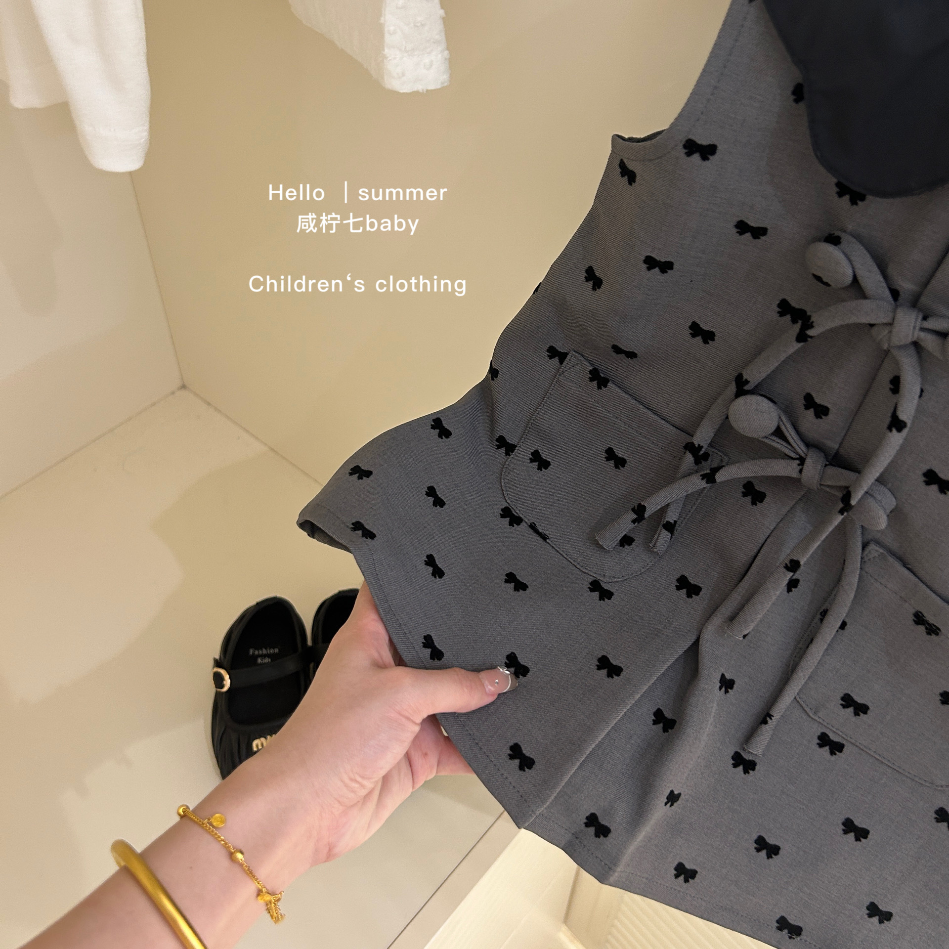 Falda de chaleco casual de siete niñas con limón salado, verano nuevo estilo, falda de hoja de loto de estilo occidental para niños, falda sin mangas para bebés