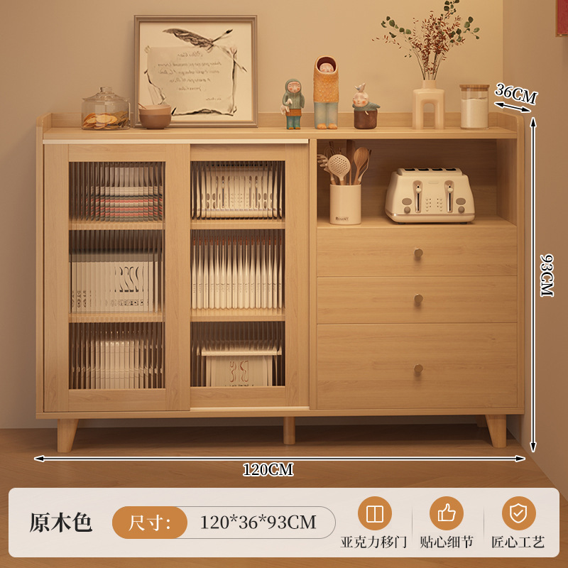 Mueble lateral contra la pared, armario de almacenamiento integrado, armario de almacenamiento de sala de estar, armario de almacenamiento de gran capacidad, armario de preparación para el hogar, armario de té