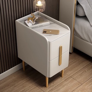 Bedside Table Simple Modern Home Bedroom Small All Solid Wood Smart Light Luxury Small Apartment Extremely Narrow Mini Bedside Table