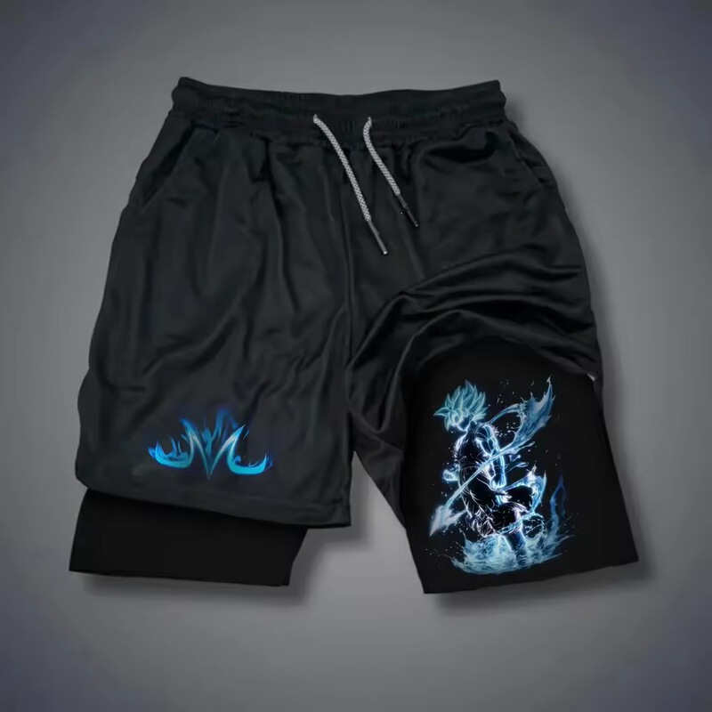 Dragon Ball Summer Men's Shorts Anime Print Sports Pants Breathable Quick-Dry Double-Layer Shorts Sports Pants 2026 Streetwear