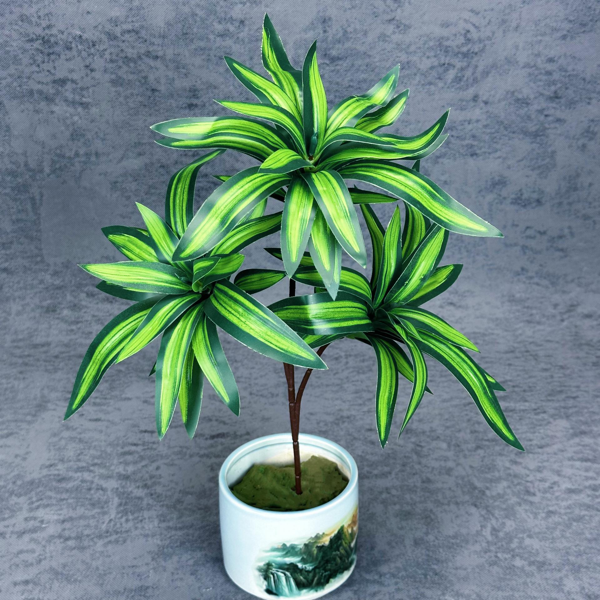 Planta Artificial de Lirio de Bambú con Borde Dorado de 3 Cabezas de PU para Bodas y Decoración del Hogar