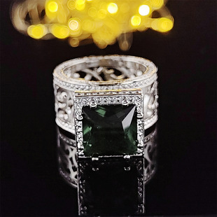 Bunter Schatz-Diamant-Ring der Moonso-Luxusmode-fetten quadratischen Frauen übertriebene tägliche Bestellung R820_voghion.com