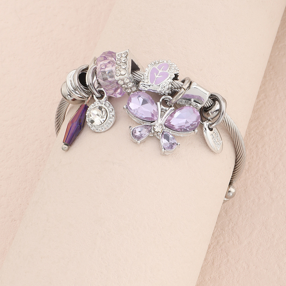 fashion retro owl butterfly flower heart alloy bracelet