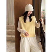 TG 高级感简约纯色拉绒羊毛背心无袖针织毛衣女2025秋冬新款25911