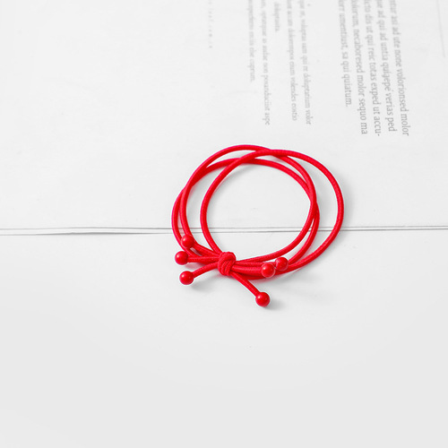 New Year's Good Luck Headband Festive Red Rubber Band Hair Band Animal Year Red Rope High Elasticity Hair Accessory Hair Rope Durable