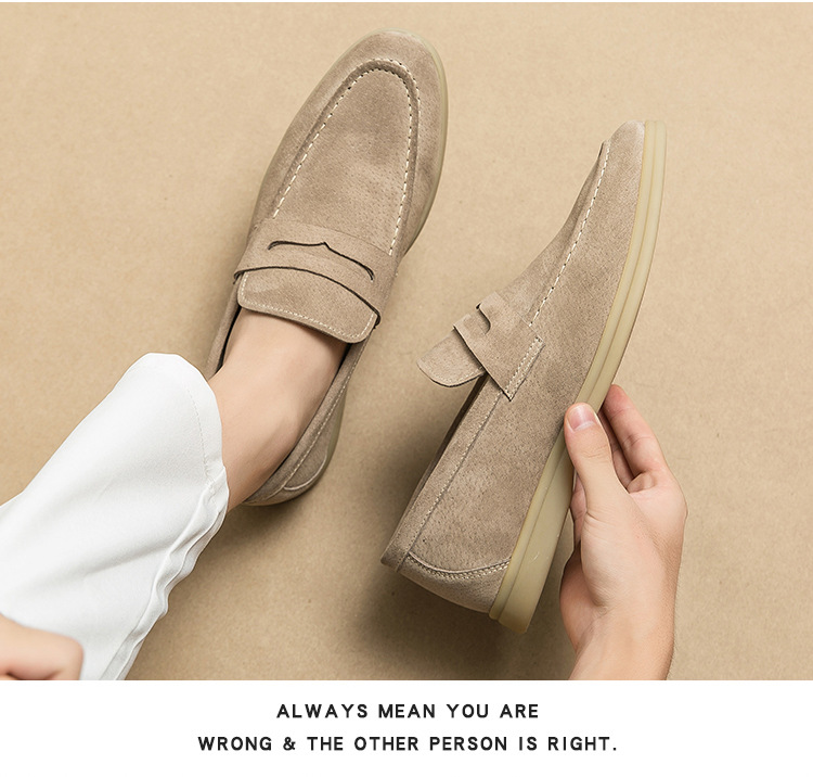 Mocassini uomo in camoscio slip-on scarpe casual comode_voghion.com