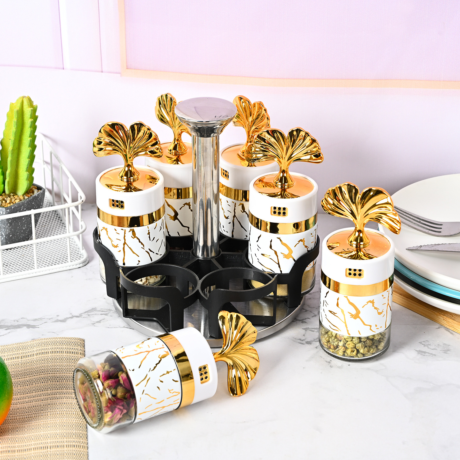 Amazon botella de condimento de cocina vidrio botella de pimienta botella de condimento con agujero giratorio tarro de condimento