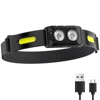 Cross-border multifuncional running headlight pesca al aire libre condujo antorcha montada en la cabeza cob inundación inducción headlight