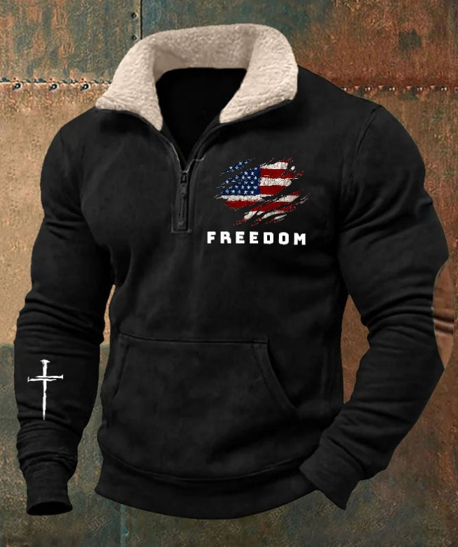 Retro 3d Digitaldruck Herren Sweatshirt Mit Stehkragen Freizeit_voghion.com