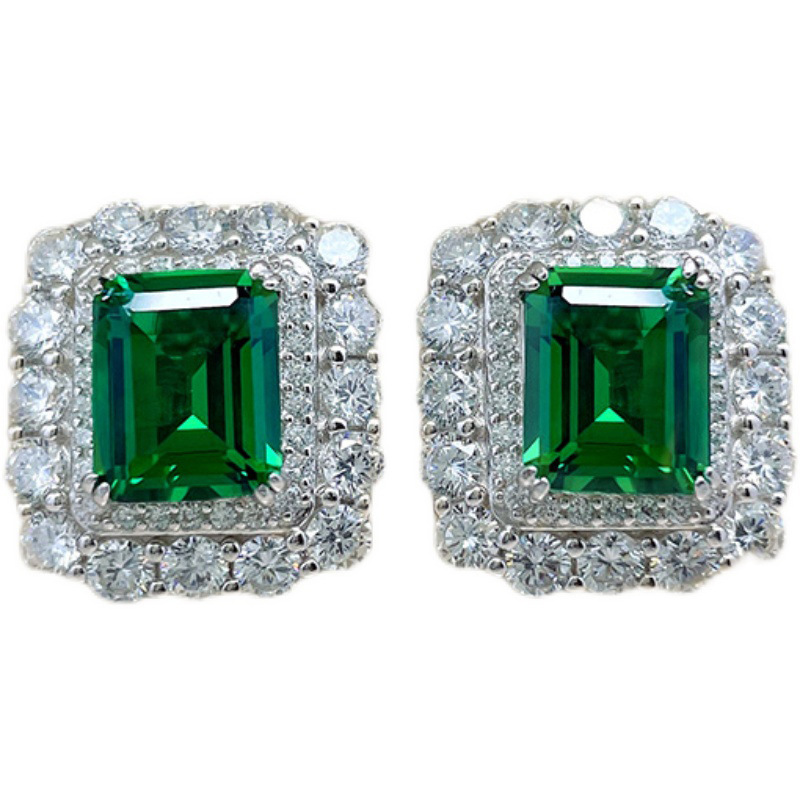 Pendientes largos con piedra verde estilo corte italiana_voghion.com