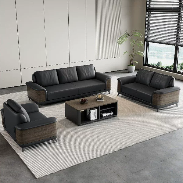 Office Sofa Simple Modern Three-Person Rest Area Business Reception Vip Reception Area Office Coffee Table Combination