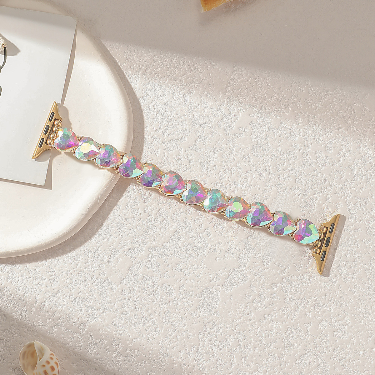 For Apple Watch Color Shiny Glass Crystal Elastic Strap Apple Watch Cross Border Hot Selling Strap