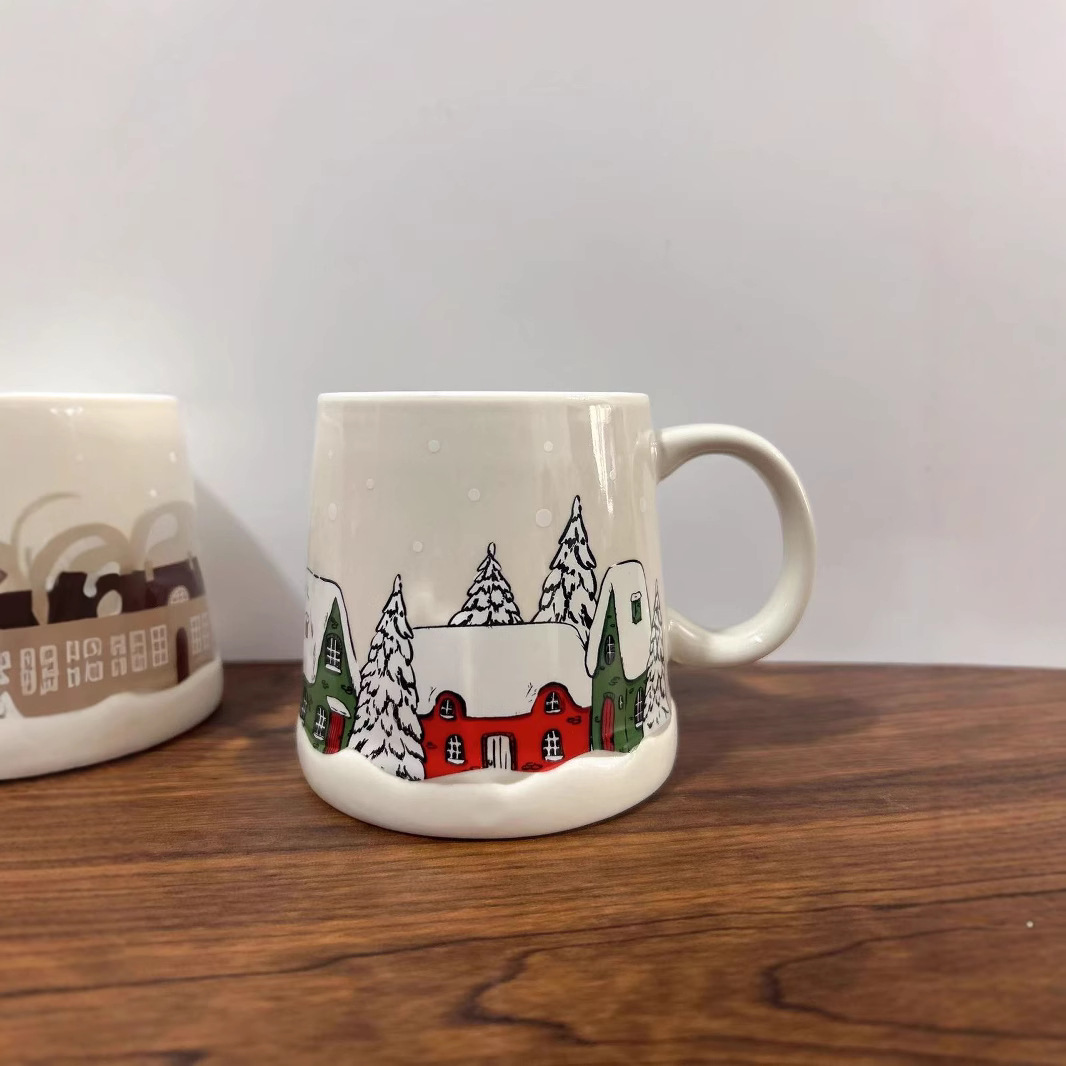 Taza de Navidad de alto valor, taza de cerámica casera, regalo creativo, taza de café, taza de desayuno encantadora