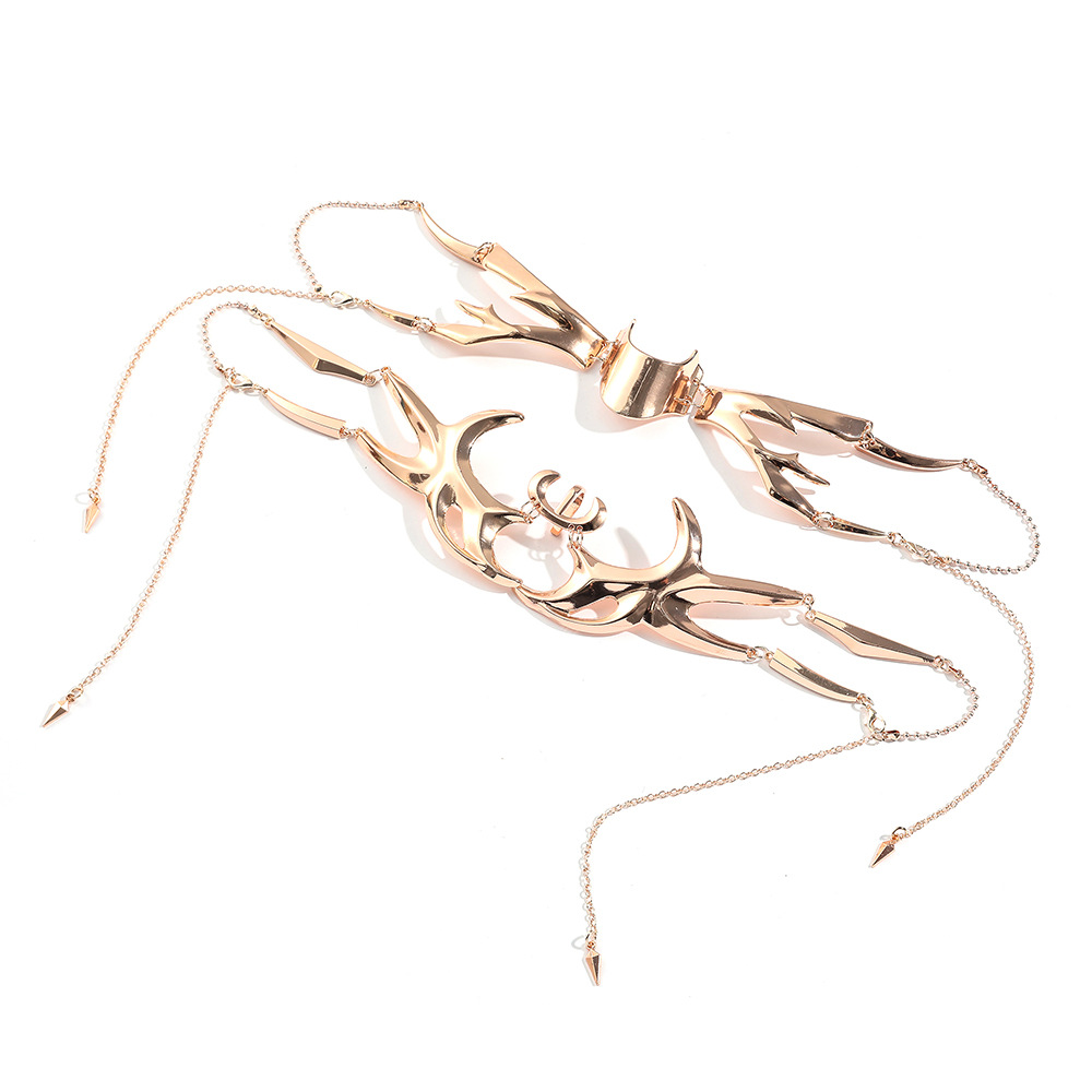 Black Head New Mechanical Blood Blade Ability Design Special-shaped Fluid Lip Ring Face Earrings Set