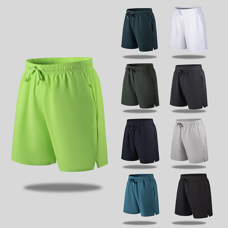2023 nuevos pantalones cortos para hombres secos rápidos sueltos cinco pantalones casuales deportivos delgados transfronterizos fábrica de pantalones de playa de seda