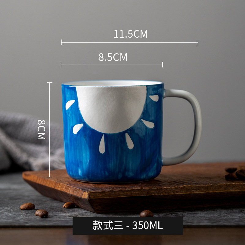 Taza de estilo europeo Taza de bebida de cerámica Taza de estilo retro Taza de café Taza de leche para el desayuno casero