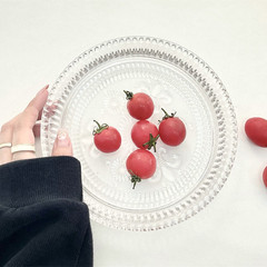 A5L小眾ins風復古少女心玻璃早餐盤餐廳蛋糕鬆餅甜品盤高顏值水果