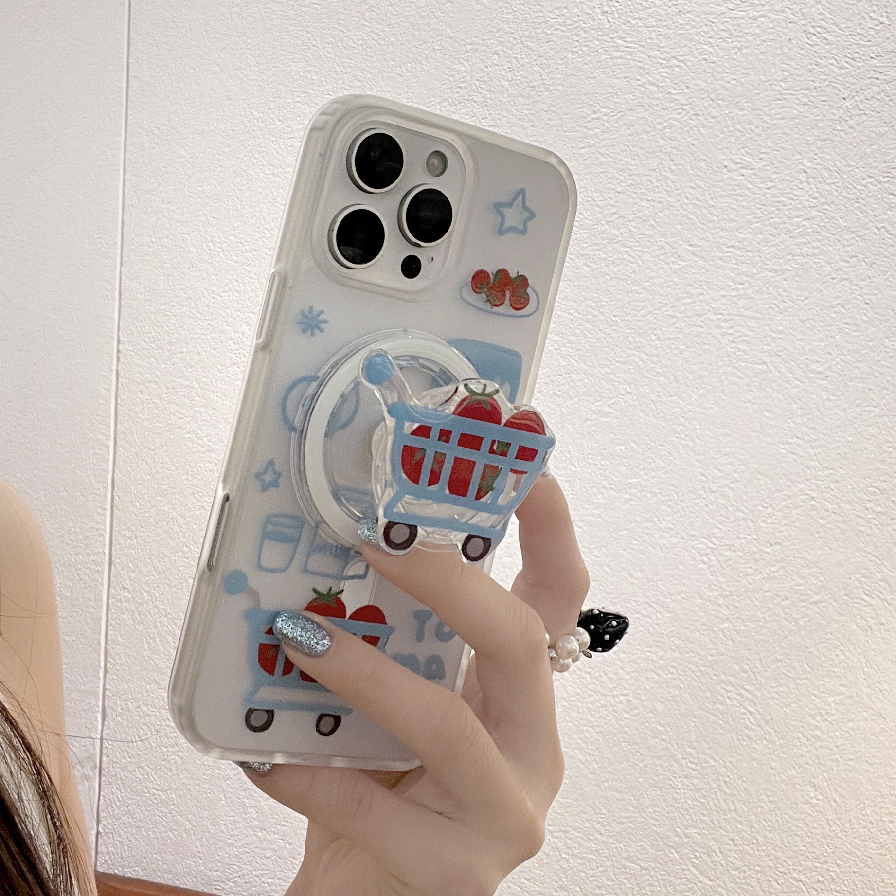 Carrito de compras de tomate magnético Soporte magnético para Apple 16ProMax funda para teléfono 15/14 Nuevo 13 Pareja 15P