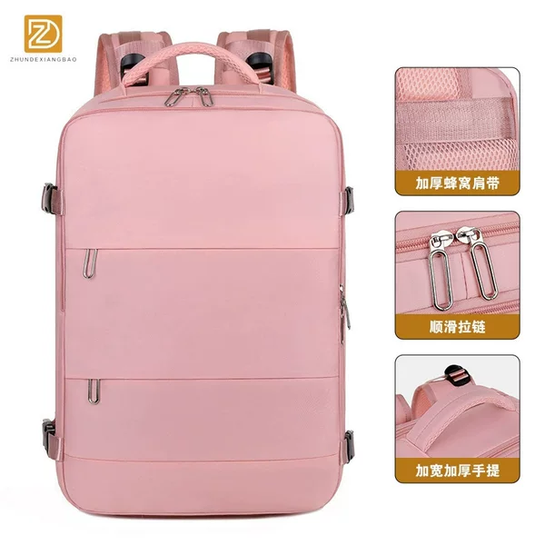 Cross-Border Large-Capacity Backpack for Women, Business Commuting Casual Backpack, Multi-Compartment Simple and Versatile Laptop Bag