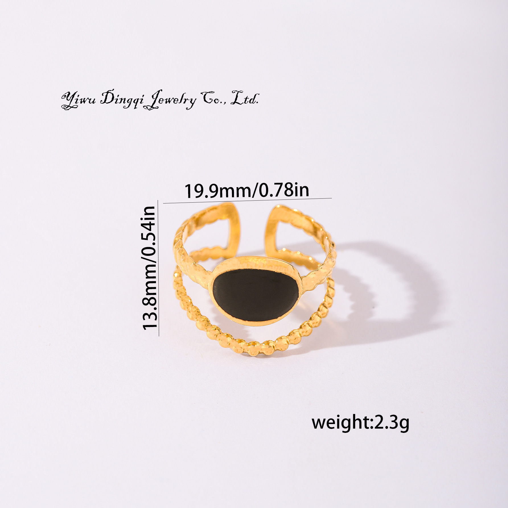 Stainless Steel Turquoise Open Ring Geometric Designer Style_voghion.com