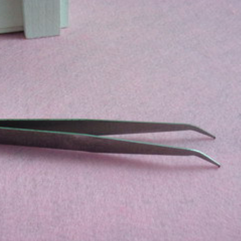 镊子手工防静电不织布材料配件不锈钢精制精密 弯嘴弯头加厚镊子