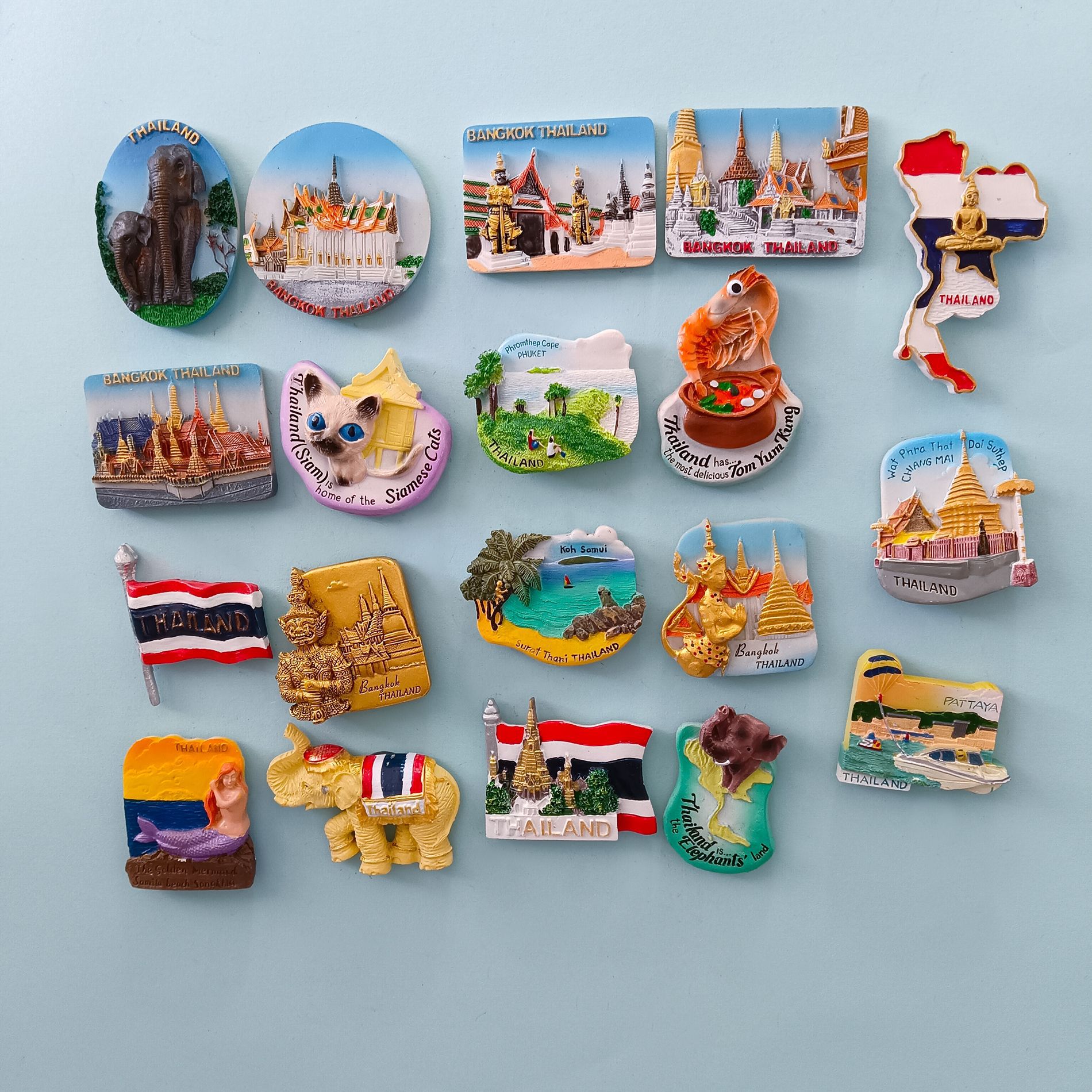 亚洲城市泰国冰箱贴旅游纪念品树脂磁性批发厂家现货手工创意