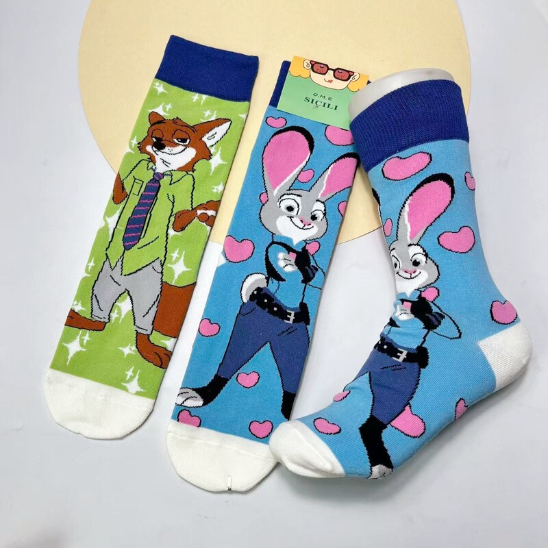 Animal Crazy City 2 Series Good Cotton Mid-Tube Trendy Socks Personalized Trendy Cartoon Socks Wholesale