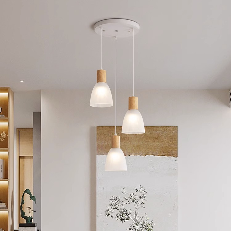 Lámpara nórdica lámpara de comedor lámpara de comedor madera sólida simple moderna lámpara de decoración de bar balcón lámpara de entrada