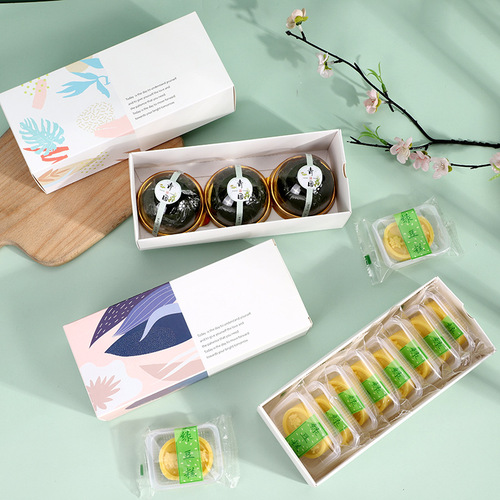 Creative hand-painted nougat box baking cookies pineapple cake macaron walnut cake empty box western pastry packaging box