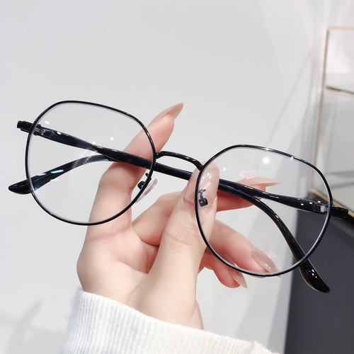 Anti-blue light flat mirrors for women  new style can be equipped with myopia glasses frames Internet celebrity live broadcast trendy street shooting glasses