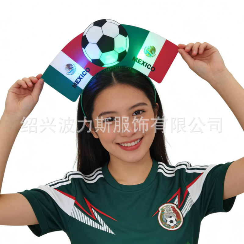Estados Unidos, Canadá, México, 2026 Copa del Mundo fanáticos de plástico luminoso bandeja mexicana bandeja de pelo bandeja suministros de fútbol