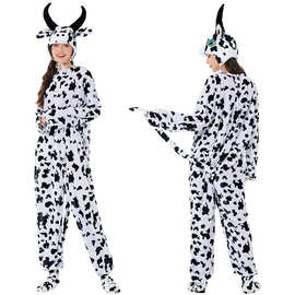 动物服装角色扮演  万圣节成人奶牛连体服舞台演出服 情侣家居服