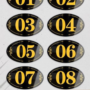Acrylic Digital Stickers Restaurant Number Plate Home Table Number Stickers Table Number Door Plate Paper Internet Cafe Storage Cabinet