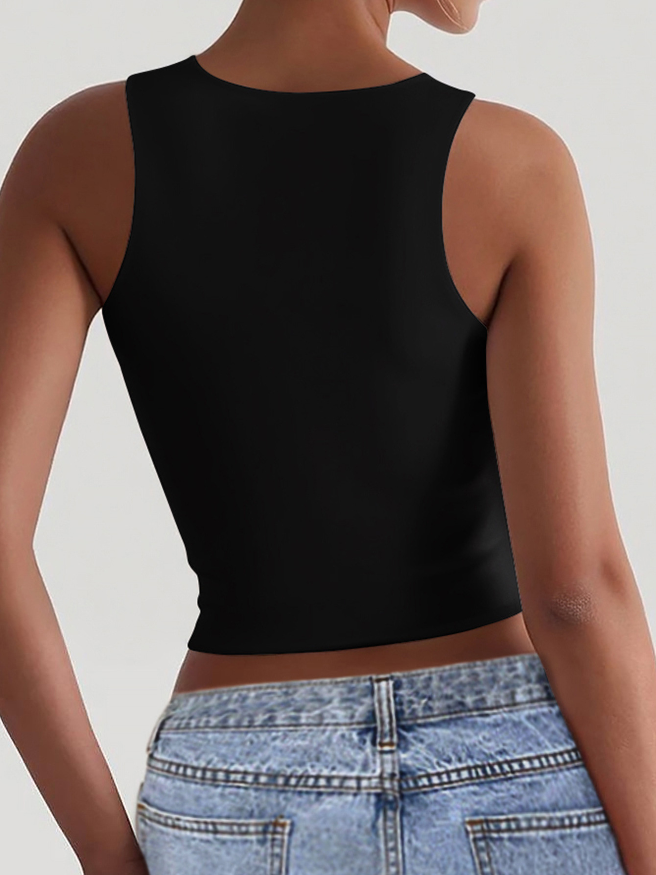 S, XL Size Wholesale Women's Casual Basic Solid Color Navel Exposed Tank Tops