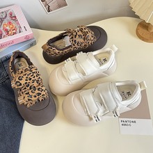 丑萌大头儿童百搭面包鞋2025秋冬季新款男女童豹纹厚底板鞋运动鞋