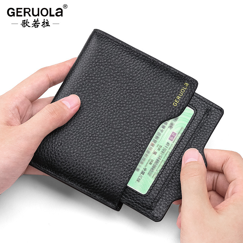 Cartera para hombre 2025 nueva billetera pequeña delgada de cuero bolso de plata moneda cambio paquete de certificado licencia de conducir dos en uno