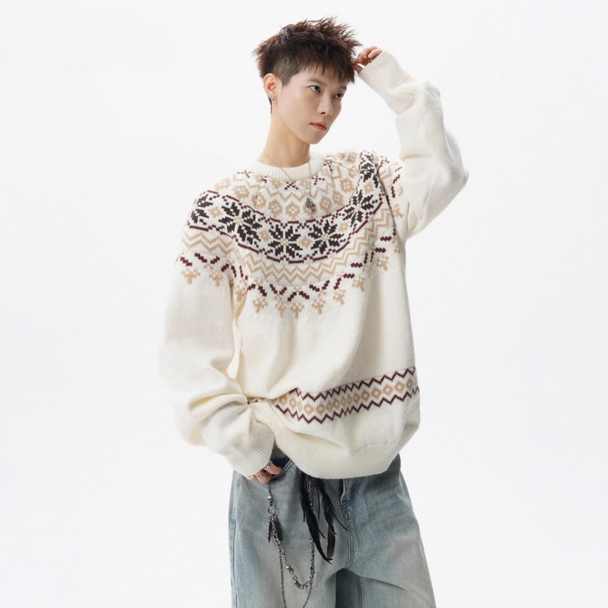 Neuer Jacquard-Weihnachtsstrickpullover, Premium-Herrenpullover für lässige Herbst- und Wintermonate_voghion.com