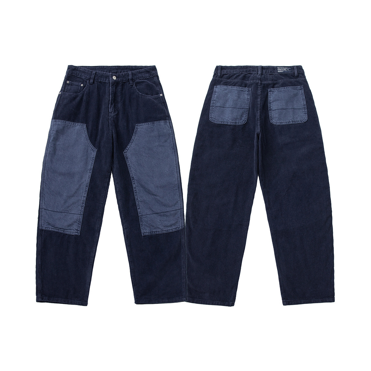 古也服饰 日系潮牌2025秋冬新款贴布拼接伐木裤男灯芯绒休闲长裤