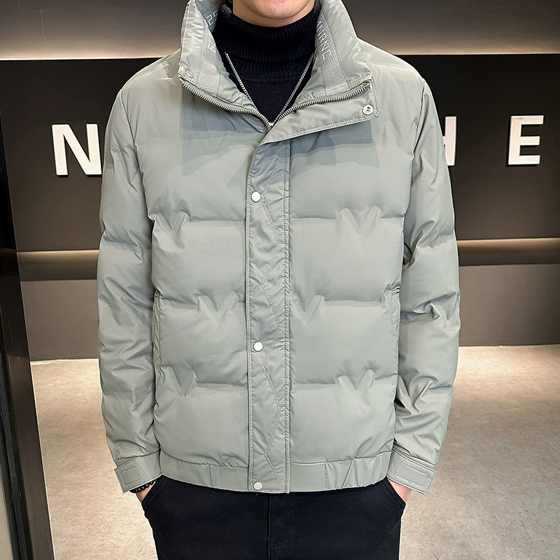 Мужская пуховая куртка с воротником с коротким приливом