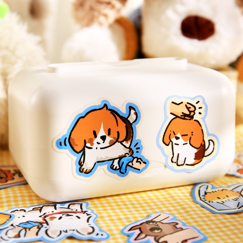 Yoyo Brin Big Sticker Pack Diario de observación de cachorros Paquete de emoticonos de cachorros divertidos Pegatinas de texto de bendición diaria