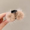 Hairgrip, crab pin, hair accessory, plush hairpins, small bangs, puffer ball, internet celebrity