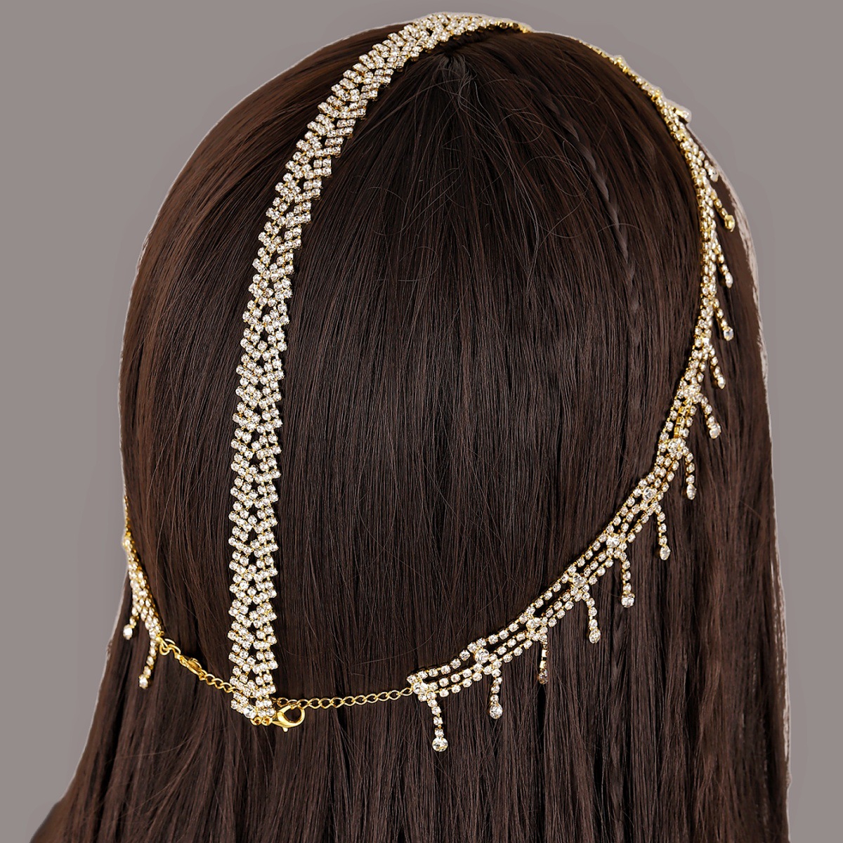 Europeo y americano lujo rhinestone borla ceja colgante nupcial diadema accesorios para el cabello etapa rendimiento exagerado joyería sexy ceja colgante