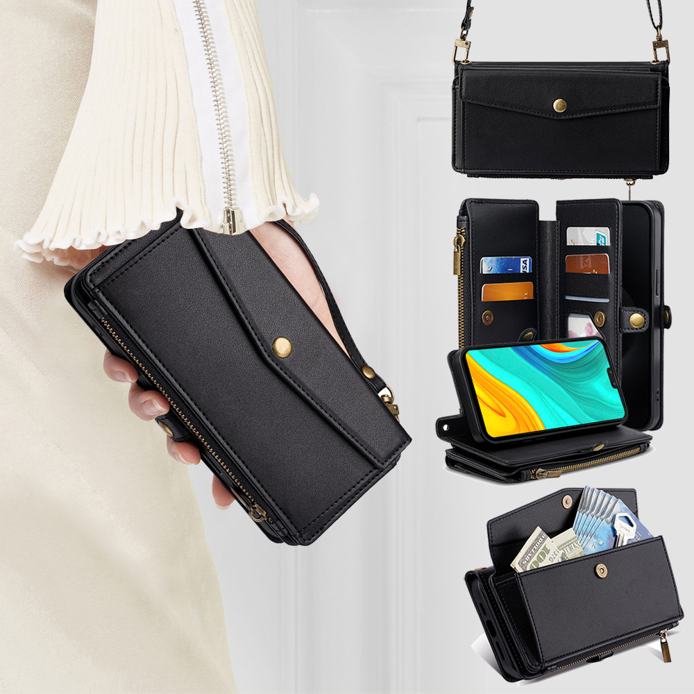 Huawei Y9A Flip Phone Case Y5 Stand Wallet Phone Leather Case Y6P Multifunctional Phone Protective Case Suitable