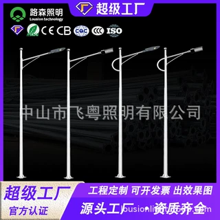 定制路灯厂家路灯杆挑臂市电路灯杆5米6米8米乡村led太阳能灯杆