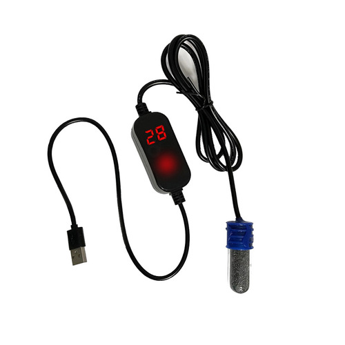 Mini USB fish tank heating rod turtle tank horned frog fighting fish crawling pet automatic constant temperature heater micro heating rod