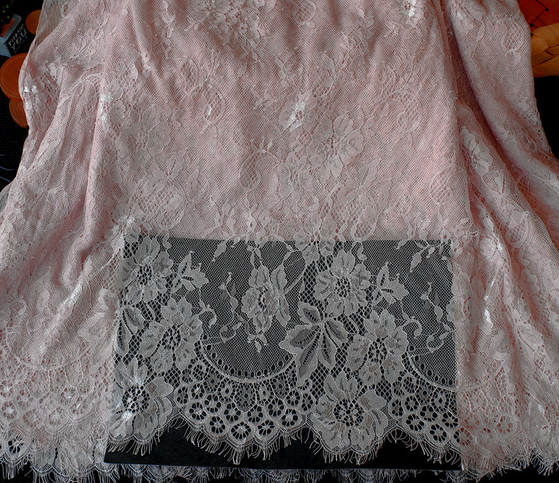 1.5 M × 3m pestañas suaves tela de encaje DIY ropa falda cortina de escritorio tela de fondo decoración